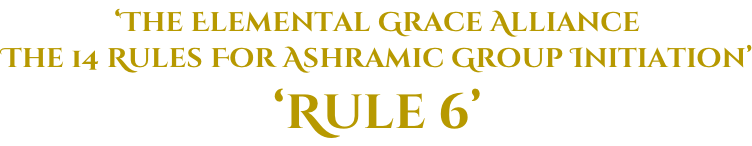 ‘The Elemental Grace Alliance The 14 Rules For Ashramic Group Initiation’ ‘Rule 6’