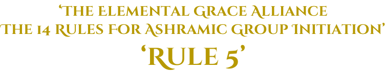 ‘The Elemental Grace Alliance The 14 Rules For Ashramic Group Initiation’ ‘Rule 5’