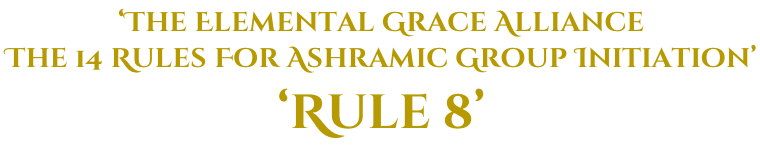 ‘The Elemental Grace Alliance The 14 Rules For Ashramic Group Initiation’  ‘Rule 8’
